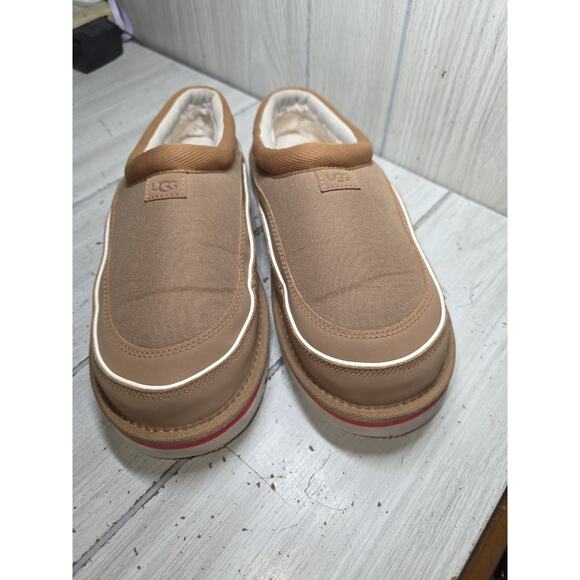 UGG Tasman Cali Wave Chestnut Leather Wool Slippers Mens US 10 main image 6